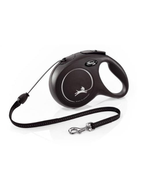 Flexi New Classic "M" (fekete) - zsinóros automata póráz (8m)