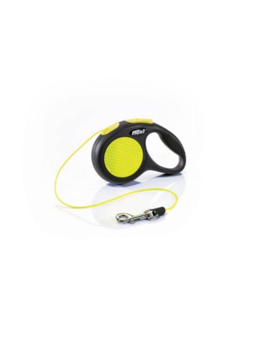 KT.Flexi New Neon "XS" - zsinóros automata póráz sárga (3m)