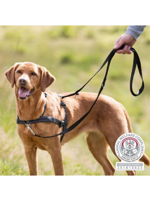 Trixie Harness Lead'n'Walk Soft - hám (húzás ellen,fekete) kutyák részére (S–M) 45–70 cm/25mm