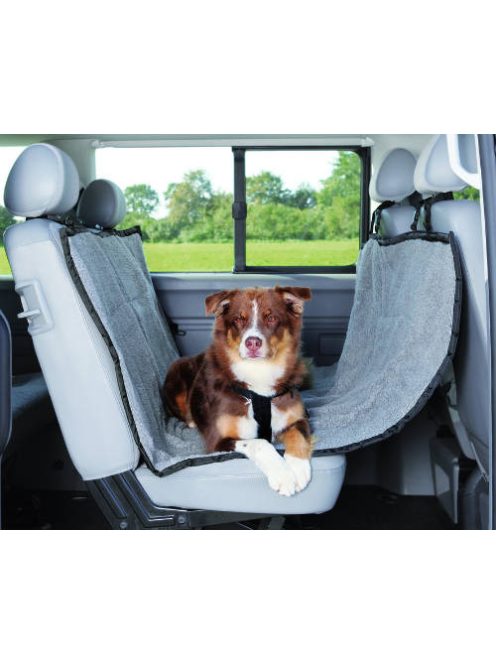 Trixie Car Seat Cover - autós üléstakaró (hátsó ülésre,fekete,szürke) 1,45x1,60m