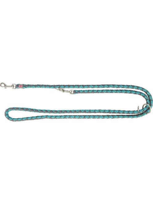 Trixie Cavo Leash - állítható, fonott póráz (aqua kék/grafit szürke) kutyák részére (L-XL) 2m/ø18mm