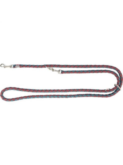 Trixie Cavo Leash - állítható, fonott póráz (sangria málna/petrol kék) kutyák részére (L-XL) 2m/ø18mm