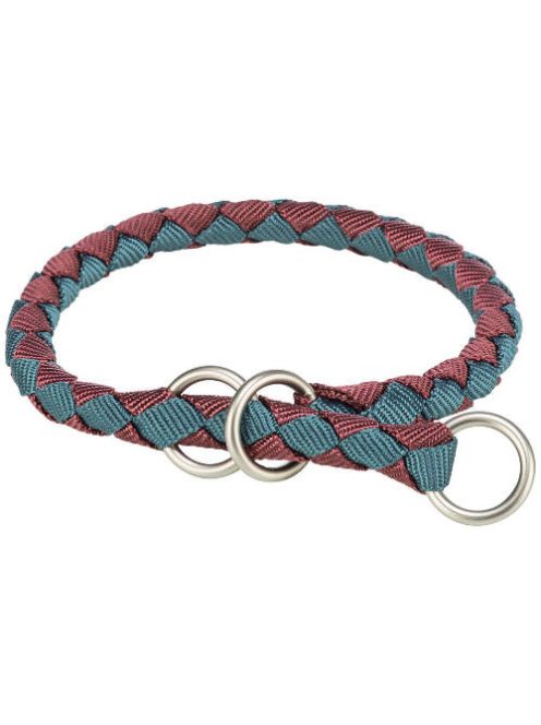 Trixie Cavo Stop-the-pull Collar - fonott nyakörv (sangria málna/petrol kék) kutyák részére (S-M) 35-41/Ø12mm
