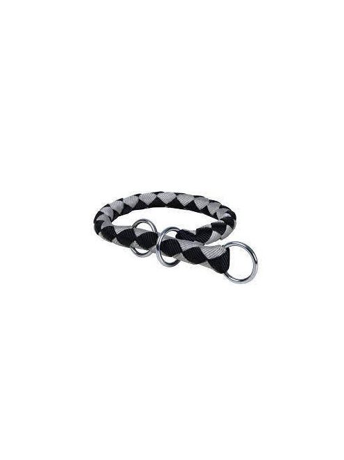 Trixie Cavo Stop-the-pull Collar - fonott nyakörv (fekete/grafitszürke) kutyák részére (M) 39-45/Ø12mm