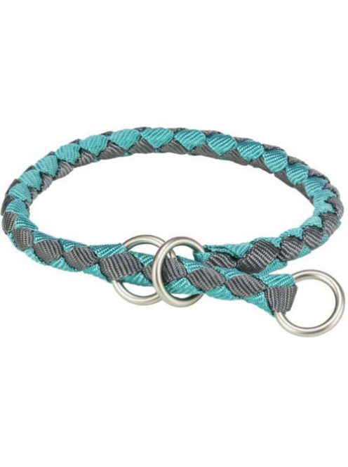 Trixie Cavo Stop-the-pull Collar - fonott nyakörv (aqua kék/grafitszürke) kutyák részére (M-L) 43-51/Ø18mm