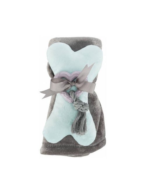 KT24: Trixie Puppy Set - Plüss játék és takaró szett (szürke) kölyökkutyák számára (3 részes)