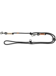   Trixie Be Nordic Leash - kiképzőpóráz fonott kötélből (fekete/homok) S-M (2m/Ø8mm)