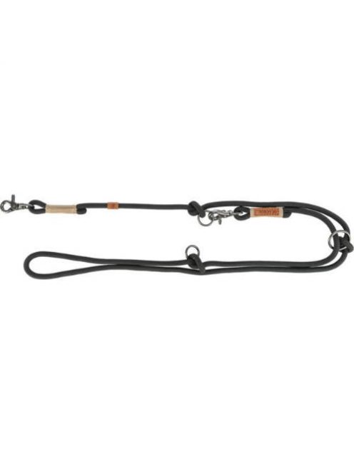 Trixie Be Nordic Leash - kiképzőpóráz fonott kötélből (fekete/homok) S-M (2m/Ø8mm)