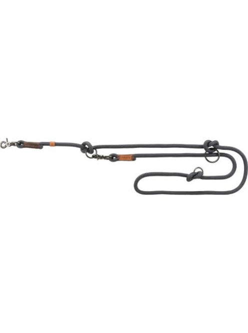 Trixie Be Nordic Leash - állítható póráz fonott kötélből (szürke/barna) L-XL (2m/Ø13mm)