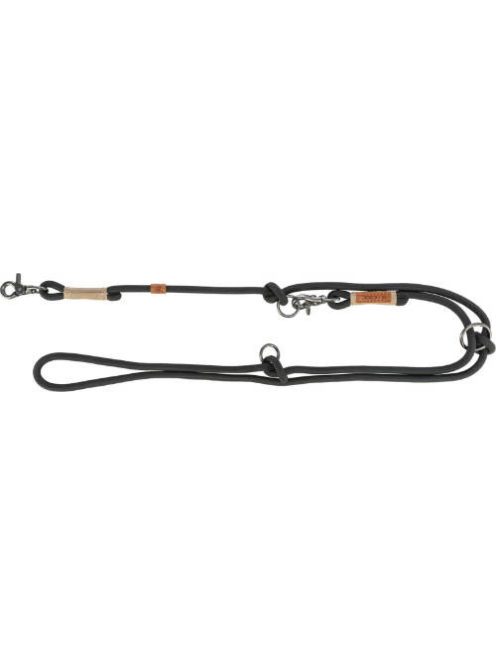 Trixie Be Nordic Leash - állítható póráz fonott kötélből (fekete/homok) L-XL (2m/Ø13mm)