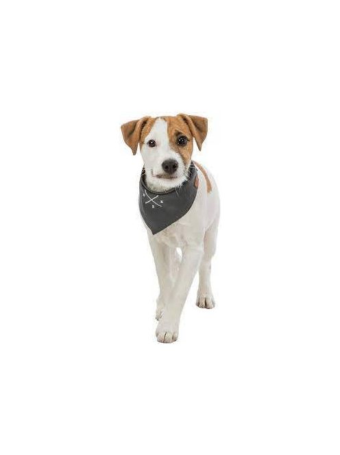 KT24: Trixie Be Nordic neckerchief - kendős nyakörv (sötétszürke, mintával) kutyák részére (S) 30cm