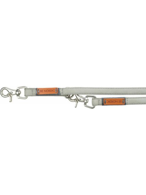 Trixie BE NORDIC Leather Adjustable Leash - álllítható, bőr póráz (világosszürke) L-XL (2m/25mm)