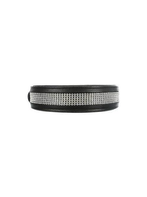 KT24: Trixie Collar with Rhinestones - nyakörv (strasszokkal,bőr,fekete) kutyák részére (L-XL) 57-66cm/40mm