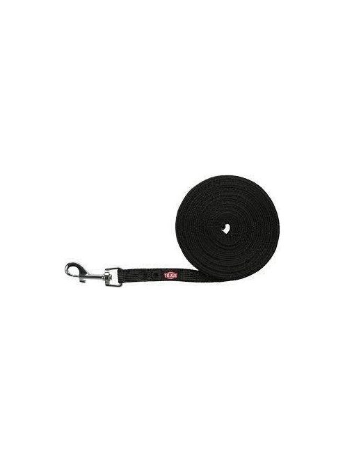 Trixie Tracking Leash, rubberized - nyomkövető póráz (fekete) kiképzéshez (S-M) 15m/15mm