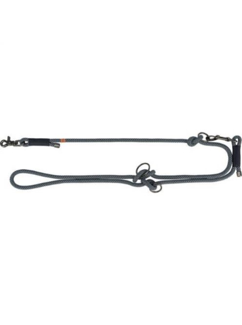 Trixie soft rope adjustable lead - kiképzőpóráz, fontt kötélből (fekete/szürke) kutyák részére (M-L:2m/Ø10mm)
