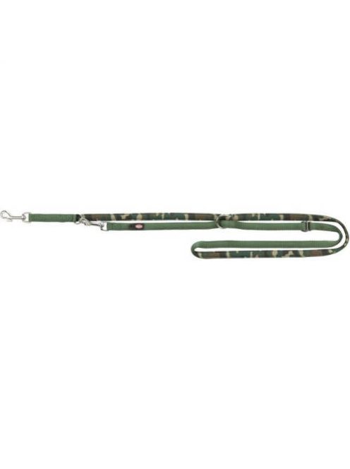 KT24: Trixie Premium Adjustable Lead with Neoprene Padding - állítható póráz (terepmintás/sötét zöld) L-XL (2m/15mm)