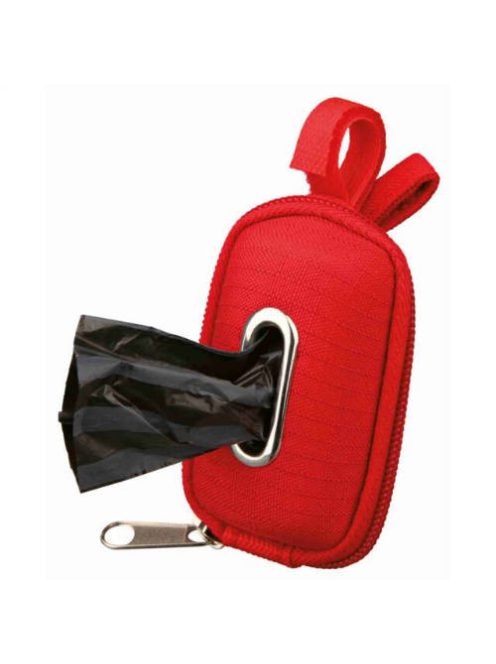 Trixie Dog Dirt Bag Dispenser - tartó (poliészter borítással, fekete, piros) kutyaürülék zacskókhoz (20db zacskóval)