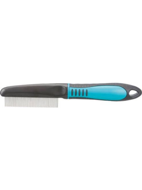 Trixie Comb, fine teeth - bontófésű sűrű fogazattal (türkizkék,fekete) kutyák részére (22cm)