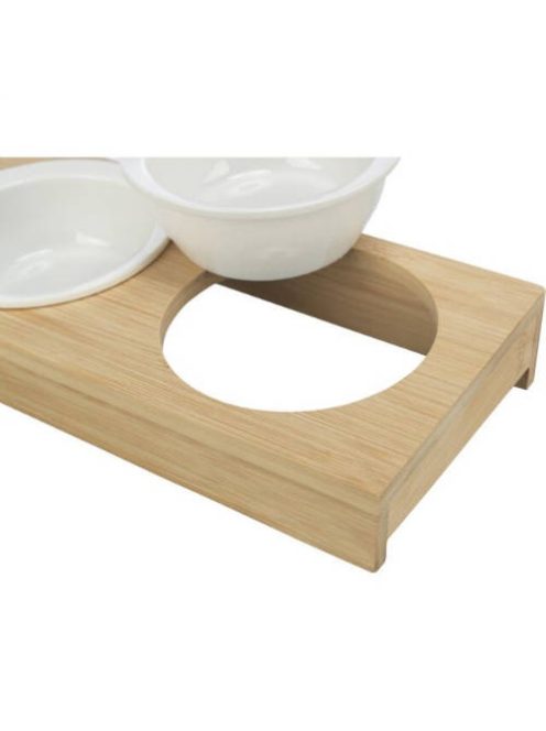 Trixie Ceramic Bowl Set - tál szett (fehér/ekrü) kutyák részére (2x0,25l, 13cm/27x8x13cm)