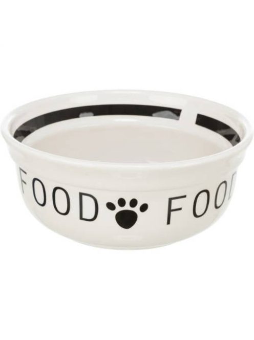 Trixie Replacement ceramic bowl "Food - csere kerámia tál  (fehér,fekete, FOOD felirattal) 24640-es szetthez ( Ø13cm/0,25l)