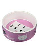 Trixie Ceramic Bowl - kerámia tál (fehér, mintás) macskák részére (0,3l /Ø12cm)