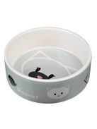 Trixie Ceramic Bowl - kerámia tál (fehér, mintás) macskák részére (0,3l /Ø12cm)