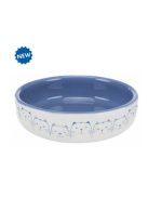 Trixie Ceramic Bowl - kerámia tál (fehér, kék) rövid orrú macskák részére (0,3l /Ø11cm)