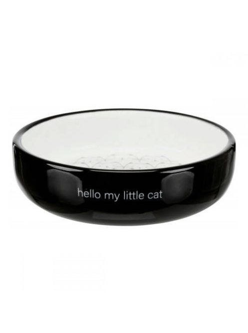 KT24: Trixie Ceramic Bowl - kerámia tál (fehér,fekete) rövid orrú macskák részére (0,3l /Ø15cm)