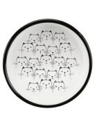 KT24: Trixie Ceramic Bowl - kerámia tál (fehér,fekete) rövid orrú macskák részére (0,3l /Ø15cm)