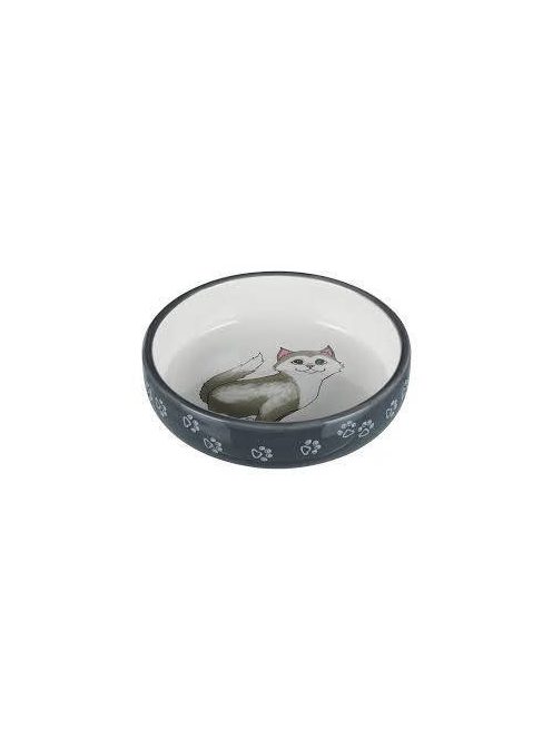 Trixie Ceramic Bowl - kerámia tál (fehér, mintás) macskák részére (0,3l /Ø15cm)
