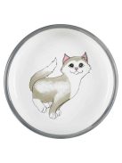 Trixie Ceramic Bowl - kerámia tál (fehér, mintás) macskák részére (0,3l /Ø15cm)