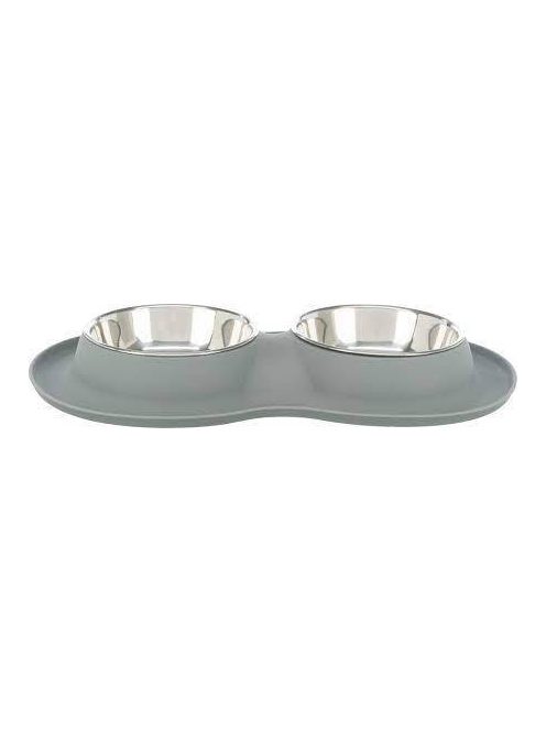 Trixie Bowl Set - Szilikon duplatál (szürke) kutyák részére (2x0,4l/16cm) 45x5x23cm