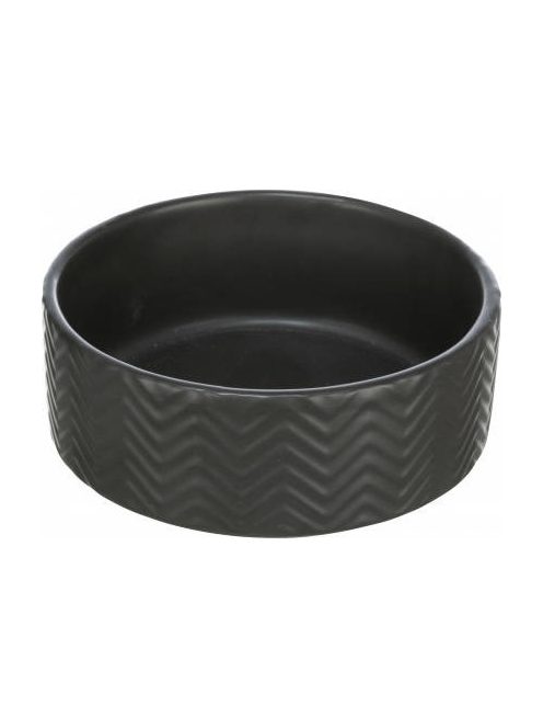 Trixie Ceramic Bowl - kerámia tál (nyomott mintával, fekete) kutyák részére  (0,4l/Ø13cm)