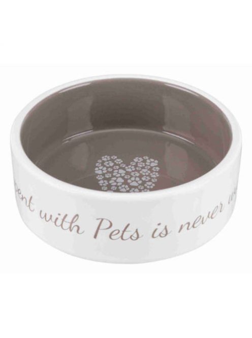 Trixie Pet's Home Ceramic Bowl - kerámia tál (mintás, fehér/tópszín) kutyák részére (0,8l/Ø16cm)
