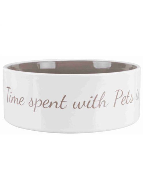 Trixie Pet's Home Ceramic Bowl - kerámia tál (mintás, fehér/tópszín) kutyák részére (1,4l/Ø20cm)