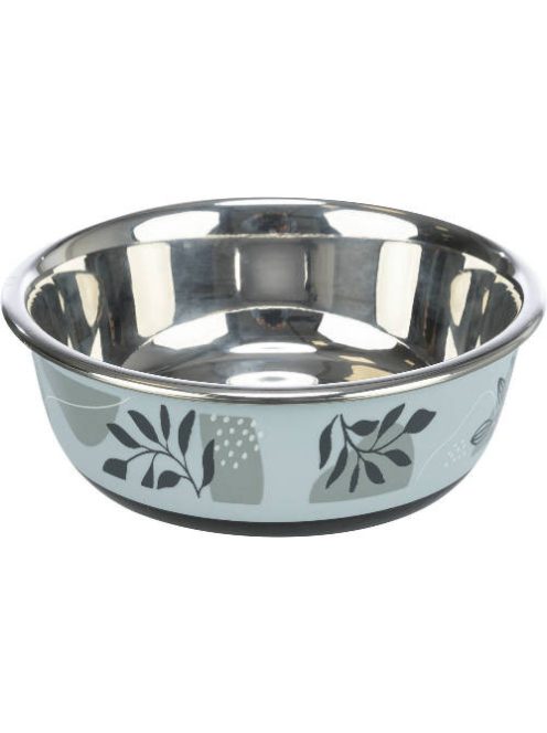 Trixie Stainless Bowl flat- Rozsdamentes tál (kék-szürke) kutyák részére (Ø21cm/1,6l)
