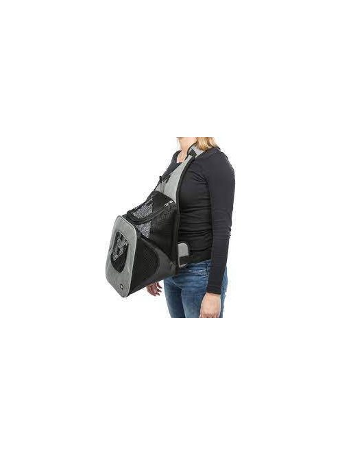 Trixie Savina Front Carrier - Front hordozó táska (fekete,szürke) 10kg alatti kedvencek részére (30x33x26cm)
