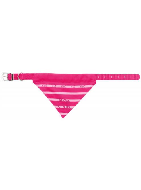 KT24:Premium Collar with Neckerchief - nyakörv kendővel - fukszia (XS-S) 25-31cm/15mm
