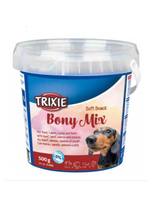 Trixie Soft Snack Bony Mix - jutalomfalat (marha,bárány,lazac,csirke) kutyák részére (500g)