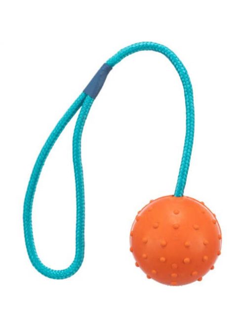 Trixie Ball on a Rope - natúr gumi játék (labda kötéllel) kutyák részére (Ø6/30cm)
