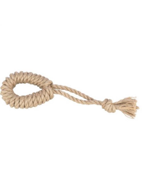 KT24:Trixie Playing Rope with Ring - játék kender/pamutból (gyűrű kötélen) kutyák részére (32cm)