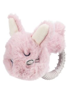   Trixie Junior Bunny - játék (plüss,nyuszi, műanyag karikával) kutyák részére (14cm)