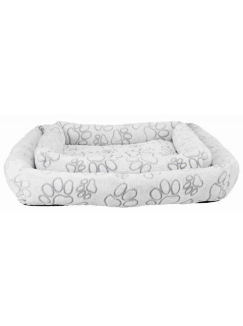 Trixie Nando Bed - négyszögletes, peremes fekhely (világos szürke) kutyák részére (75x65cm)