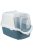 Trixie Vico Open Top Litter Tray, with Hood - fedeles macska wc (kék/fehér) macskák részére (40x40x56cm)