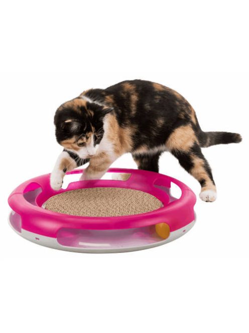 Trixie Race & Scratch - játék (műanyag, kaparó résszel) macskák részére (Ø37cm)