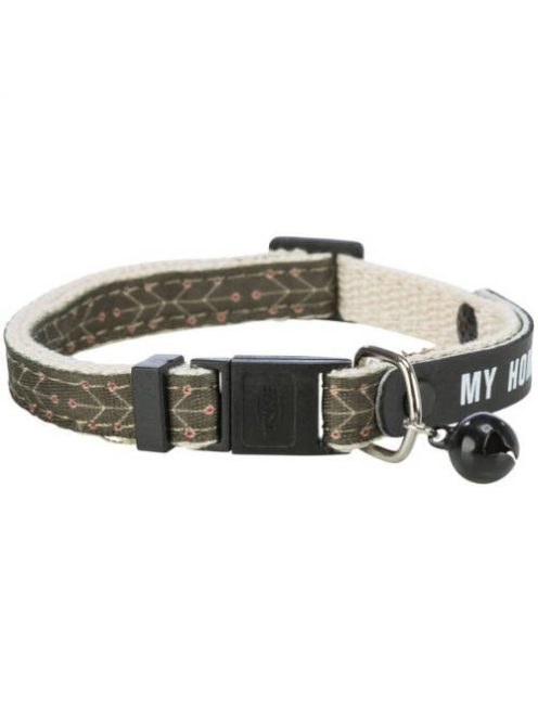 Trixie Collar with Address Tag - nyakörv címtartóval (olivazöld/bézs) macskák részére