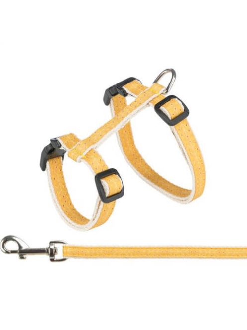 Trixie Cat Harness with Lead - hám és póráz szett (okkersárga színben) macskák részére (27–45 cm/13 mm, 1.20 m)