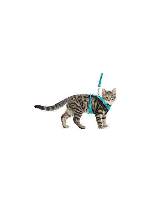 Trixie Mesh Y-Harness set - hám szett (hálós, kék vagy fekete) macskák részére (39–60 cm/10mm, póráz 1m)