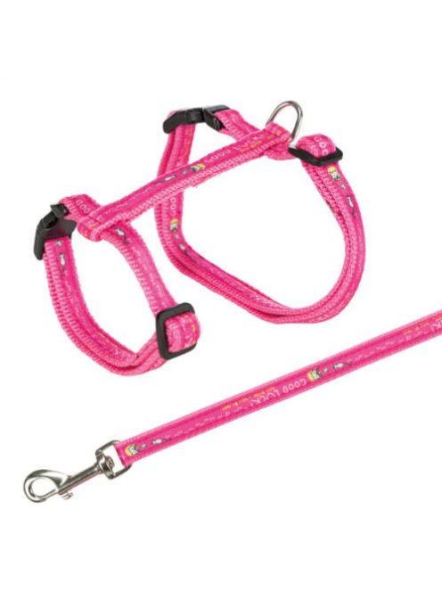 Trixie Cat Harness XL with Lead - hám és póráz szett (többféle színben) nagytestű macskák részére (34–57 cm/13 mm, 1.20m)