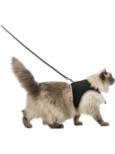   Trixie Soft Harness XXL with Lead - hám és póráz szett (fekete) nagytestű macskák részére (36-54cm/1.2m)